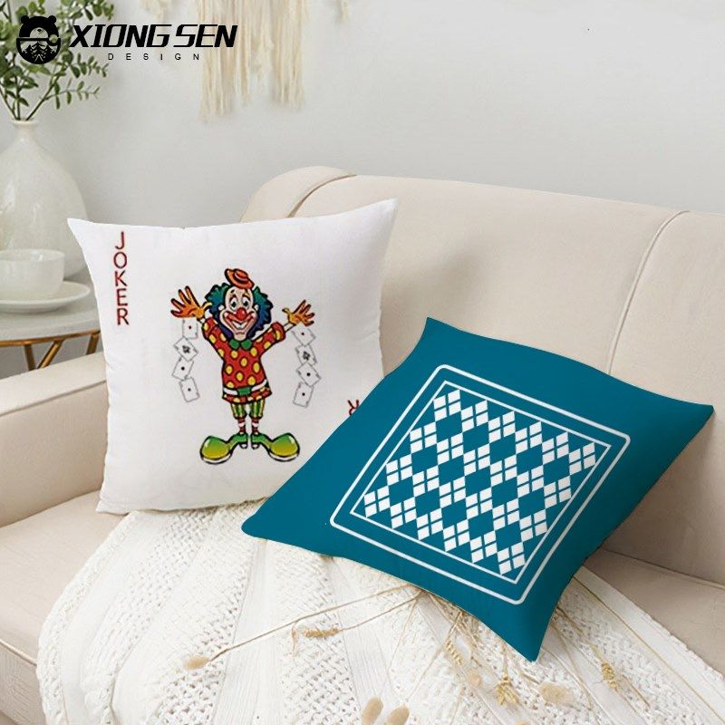 扑克牌大小王创意趣味抱枕办公室腰枕床头沙发靠垫汽车靠枕可定制