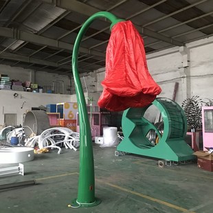 人体感应花网红打卡点互动装置自动开合气模灯光花朵美陈摆件定制