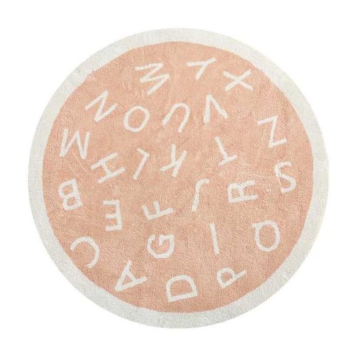 简约字母卧室仿羊绒地毯客厅儿童房爬爬地垫圆形吊椅床边地垫