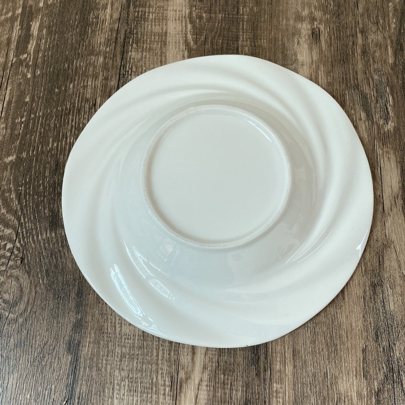 纯白陶瓷汤盘意式浓汤盘飞碟盘西餐法式汤盘 soup plate平盘