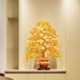 成品中式高端摆件发财树手工编织铜丝铝线摇钱招财树开业乔迁送礼