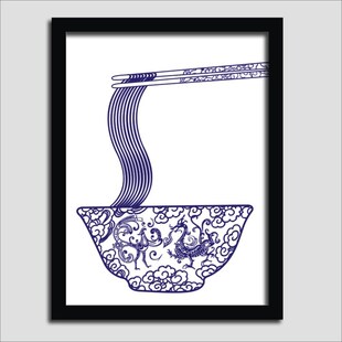 陕西民俗风情陕北特色有框画老陕面馆装饰画中餐厅挂画壁画墙画