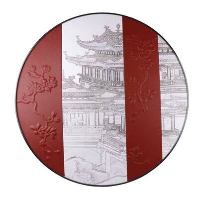 样板机客厅沙发背景墙装饰画新中式皮雕J画餐厅T壁画圆形立体挂画