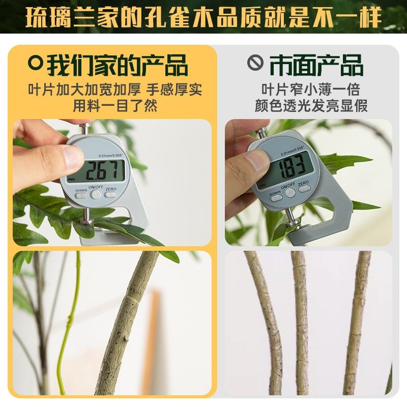 仿真绿植孔雀木室内客厅电视柜旁边装饰大型家居落地摆件仿生植物