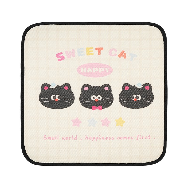 卡通猫咪空气层凉垫夏季透u气座椅坐垫腰枕防晒可爱女车载内饰创