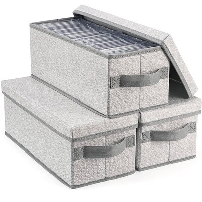 CD/DVD碟片光盘收纳盒桌面带盖子零食筐防尘内衣折叠盒杂物整理箱