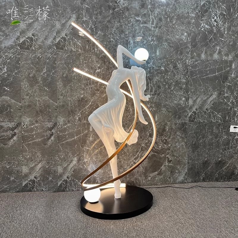 新款抽象雕塑落地灯售楼处酒店大堂装饰舞蹈女神艺术个性摆件立灯,家装灯饰光源,置物功能落地灯,淘宝优惠券,粉丝福利购,淘宝优惠卷