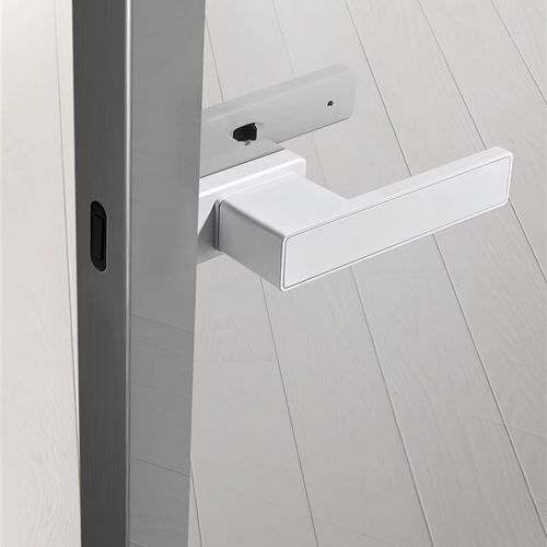 16极简边框玻璃门锁铝合金新款黑色磁吸平开门卫生间通用型执手锁