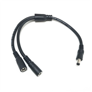 T12V1拖2供电线 2.1mm一公分二母电源线 0.75平方全铜加粗DC5.5