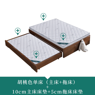 榻榻米地台床拖床子母床高低床排骨架床无床头实木床架双层上下铺