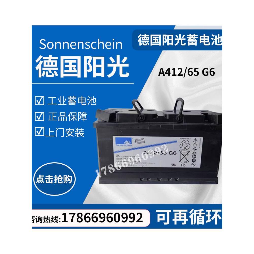 德国阳光蓄电池A412/65G6100AH 20G5 32G6 50A120A180A胶体直流屏