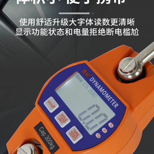 高精度带峰值保持测力计60kg100公斤200-300KG手提称测试仪拉力计