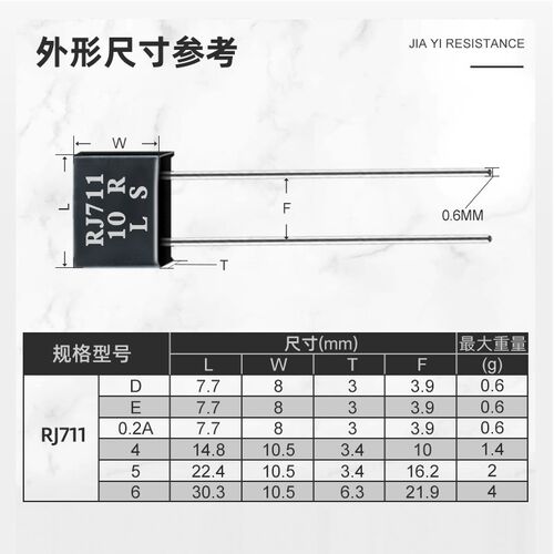 RJ711精密电阻标准取样采样无感0.25W10R100R250R1K10K0.01% 5PPM