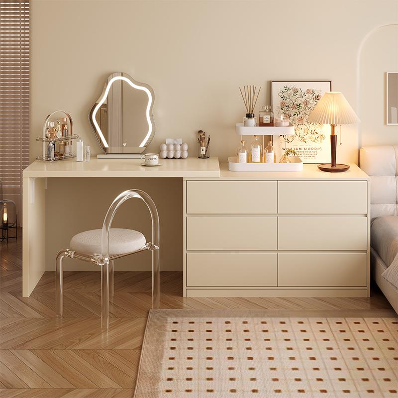 梳妆台家用卧室轻奢化妆桌2024新款高级感化妆台床头柜收纳一体