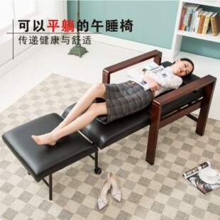 午休椅值班休息睡觉平躺椅子办公室两用单人午睡陪护沙发床躺椅