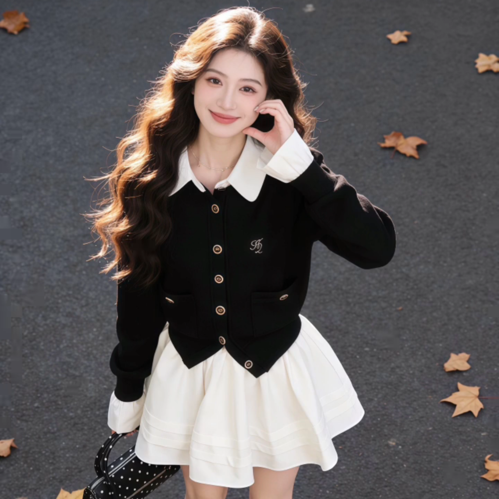 迪士尼穿搭套装公主风裙子成人秋冬季圣诞节百褶学院风环球影城