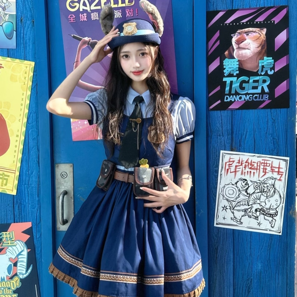 迪士尼穿搭朱迪兔子警官cos衣服洛丽塔公主裙成人秋冬疯狂动物城