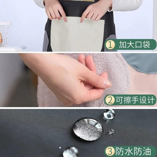 长袖围裙女家用厨房防水防油餐饮专用工作服2024新款罩衣围腰反穿