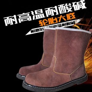 钢耐高温砸耐磨鞋 男花火靴子电焊头高帮士带底工作 轮胎防鞋 劳保鞋