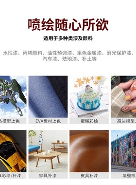 #丙烯高达电动喷笔气泵套装绘画上色喷C枪模型喷漆美甲喷涂airbru