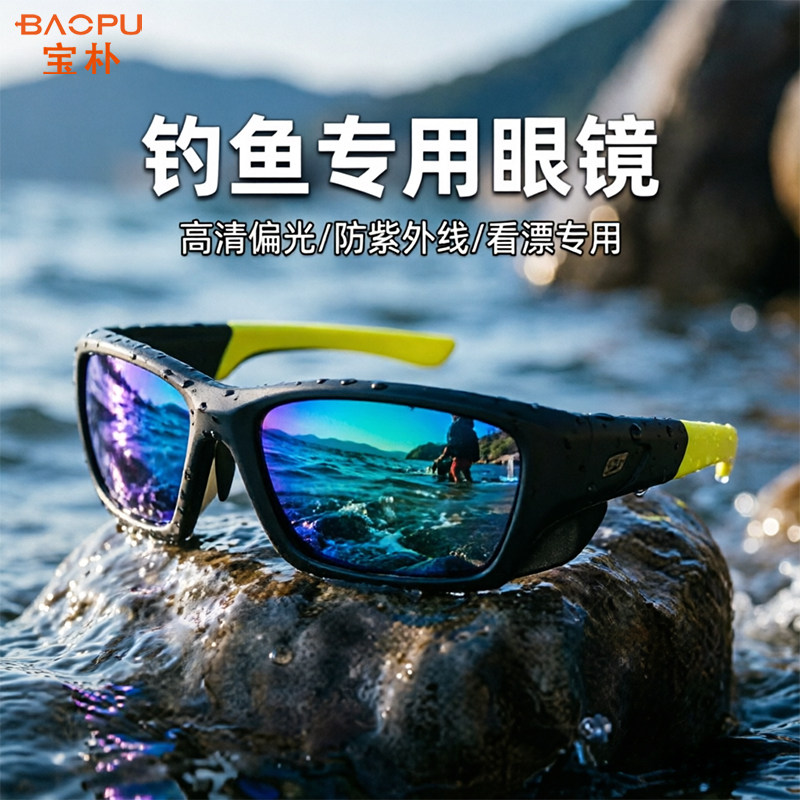 宝朴2026新款墨镜高清偏光镜专业钓鱼看漂专用眼镜户外运动太阳镜