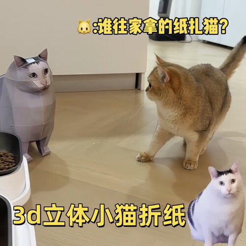 猫纸膜手工DIY折纸模型
