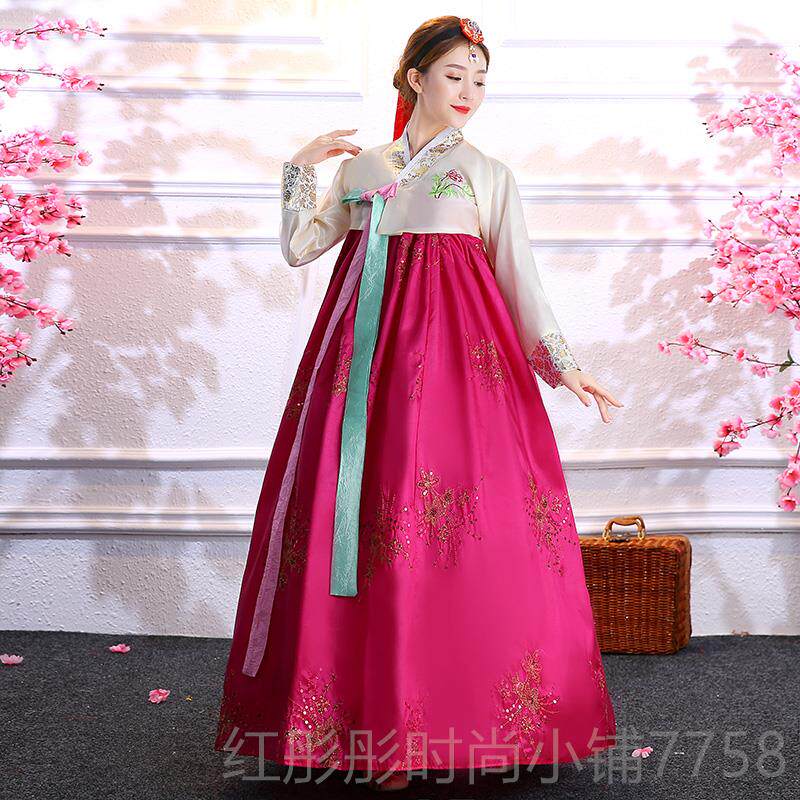 新款改良韩服女国舞蹈服装朝新娘民族表演古装韩服嫁衣传统婚鲜宴