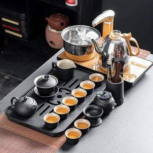 家用高档办公室会客轻奢中式 黑陶茶具套装 陶瓷茶杯小功夫泡茶整套
