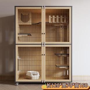 猫别墅猫笼子猫柜猫屋家用猫舍双层宠物房室内实木定制空间猫咪窝