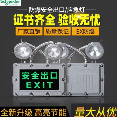 施耐德防爆双头应急灯二合一安全出口疏散标志指示灯消防通道led