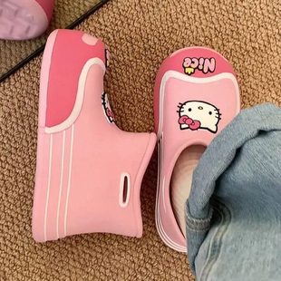Hellokitty雨鞋 女硅胶防滑厚底凯蒂猫可爱卡通短筒靴子耐磨款 新款