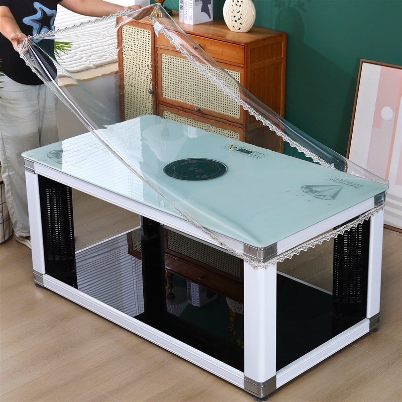 透明烤火桌子罩套皮罩防水防油免洗桌布防烫pPvc加厚电炉罩套定制