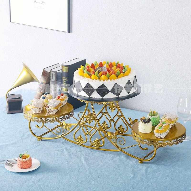 点心婚庆甜品架艺多层创意铁三层托生I日蛋糕展示台架子蕾丝欧式