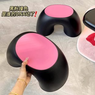 凳客厅茶几粉塑料黑小板凳加厚儿童小凳子家用踩脚椅矮凳 宝宝换鞋