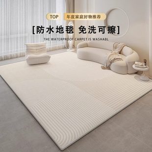 卧室加厚高级轻奢奶油洗风地垫感地毯客厅 可擦防水2024沙发垫新款