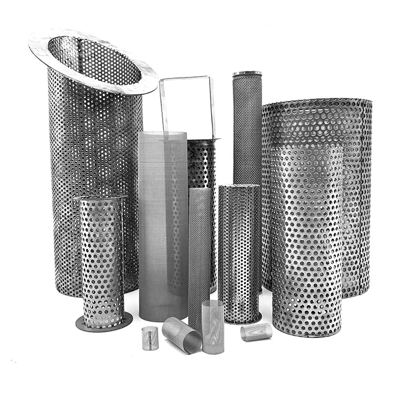 圆柱形过滤网筒管道工业机械过滤器内网过滤网桶不锈钢冲孔板筛网