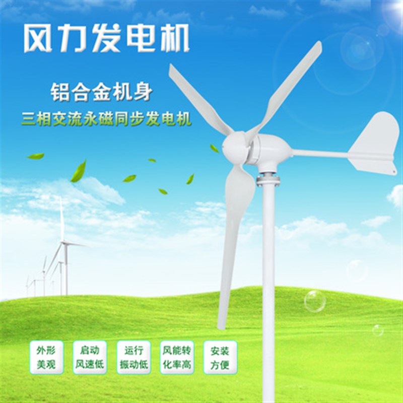 路灯小型船用足户外1000W12V24V220V风光功率家用发电机互补风力