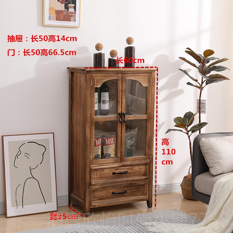 正品收纳柜实木储物柜客边几架酒柜展柜餐边柜置物美式示斗柜茶边