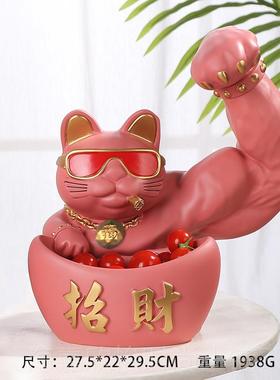 正品创号意大麒麟臂招摆财猫收纳件家装居饰品办公室柜台店铺开业