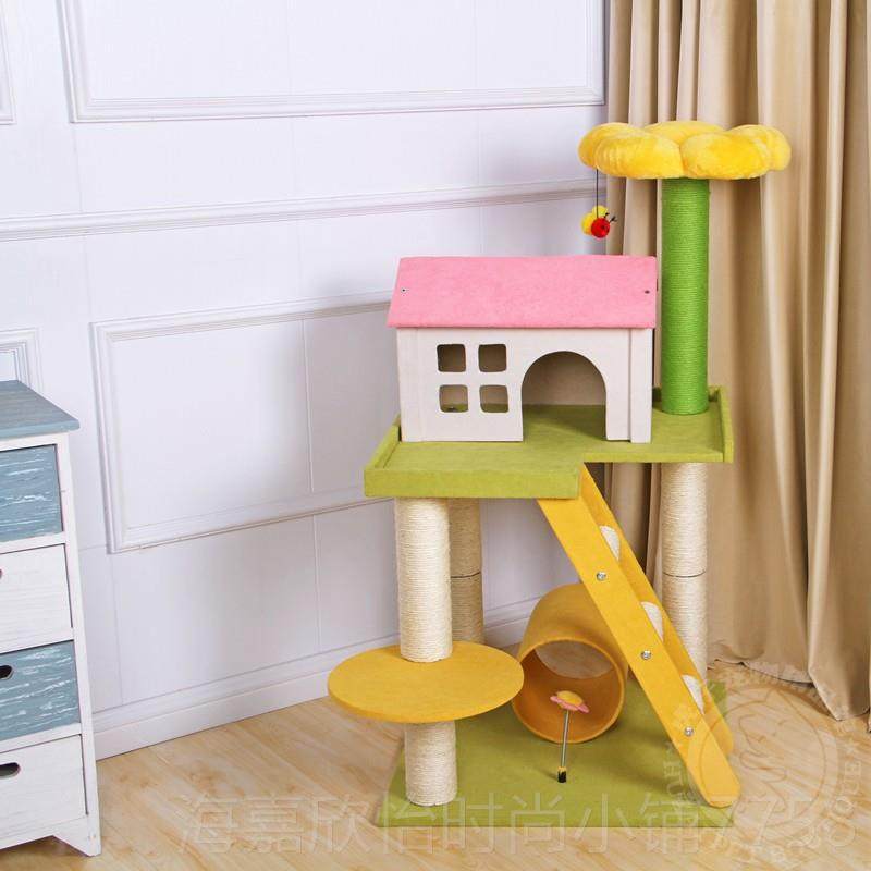 正品现爪货猫凯瑞小房子猫爬架喵屋剑麻墅柱猫窝树猫抓板别磨猫玩