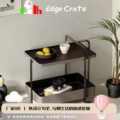 意式极简双层小茶几可移动边几