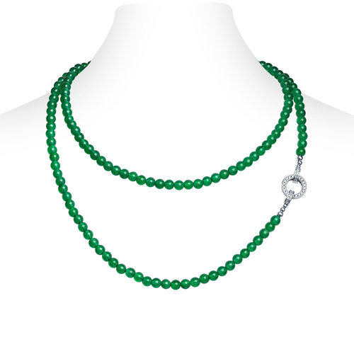 AILEQ天然冰透玉髓项链