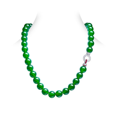 AILEQ吊坠925银新中式满绿串珠