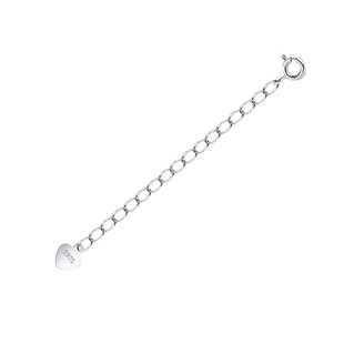 DIY配件延长链S925纯银镀铑金爱心项链加调节短百搭侧身尾链女8cm