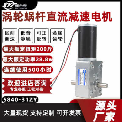 新永泰双出轴直流减速电机12V24V小型低速5840-31ZY大扭力矩马达