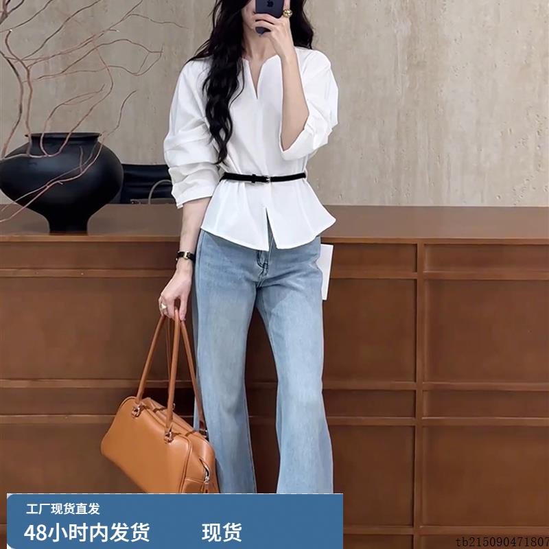 法式独特精致小上衣高级感轻奢减龄洋气设计感小众白色衬衫女秋季