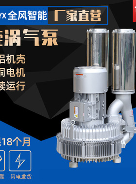 高压漩涡风 机 旋涡气泵 RB-91D-2抽真空吸料高压风机 11000w风泵