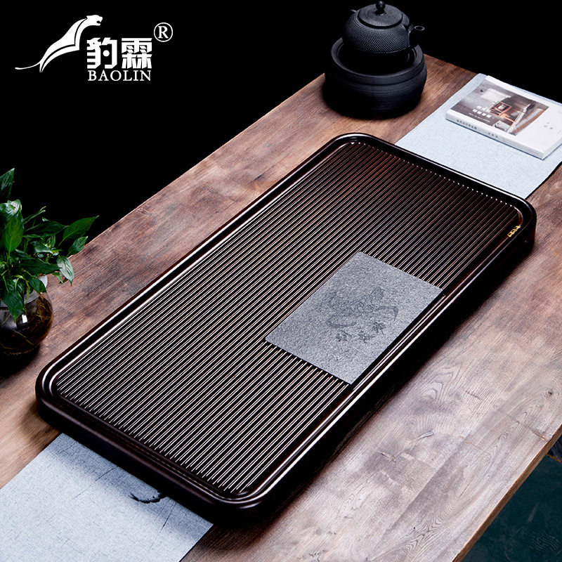 整块重竹茶盘简约长方形茶具托盘大号家用小号竹制排水式茶台竹子