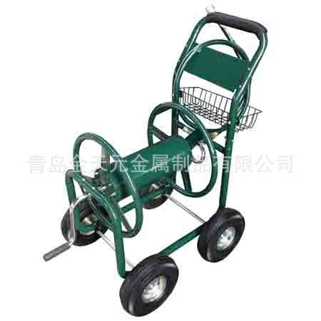 轮式手推小型可绕金属收纳车 伸缩高压折叠水管车洗车浇花软管
