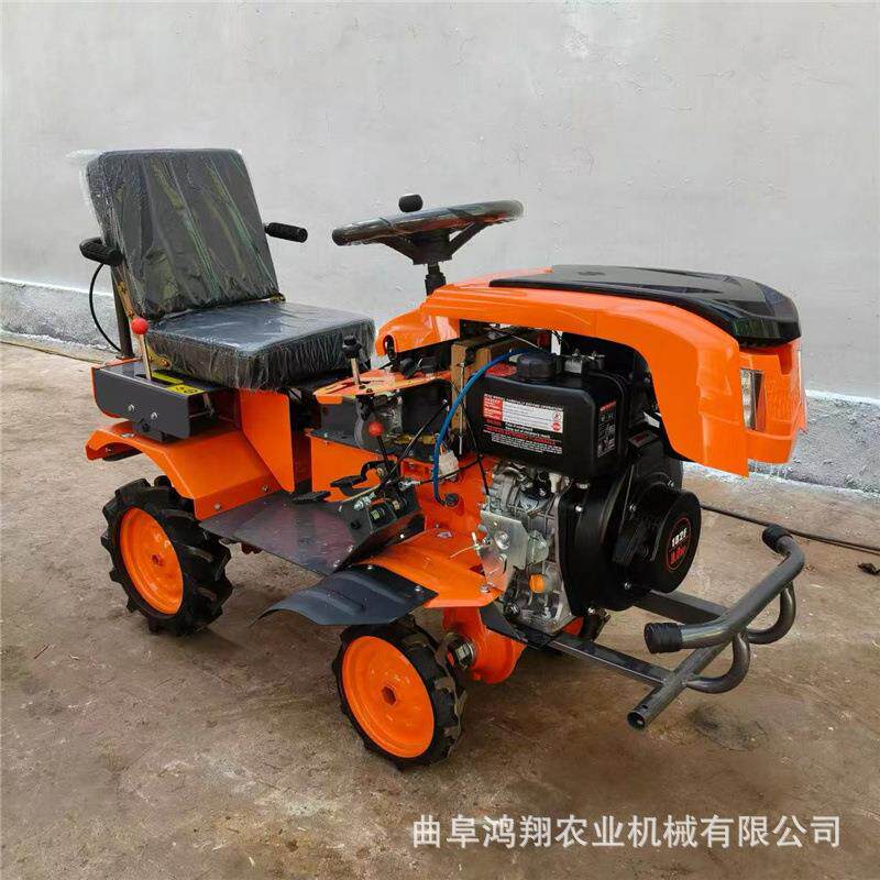 手扶乘坐式四驱微耕机多功能小型耕地机农用旋耕机硬地深翻犁田机